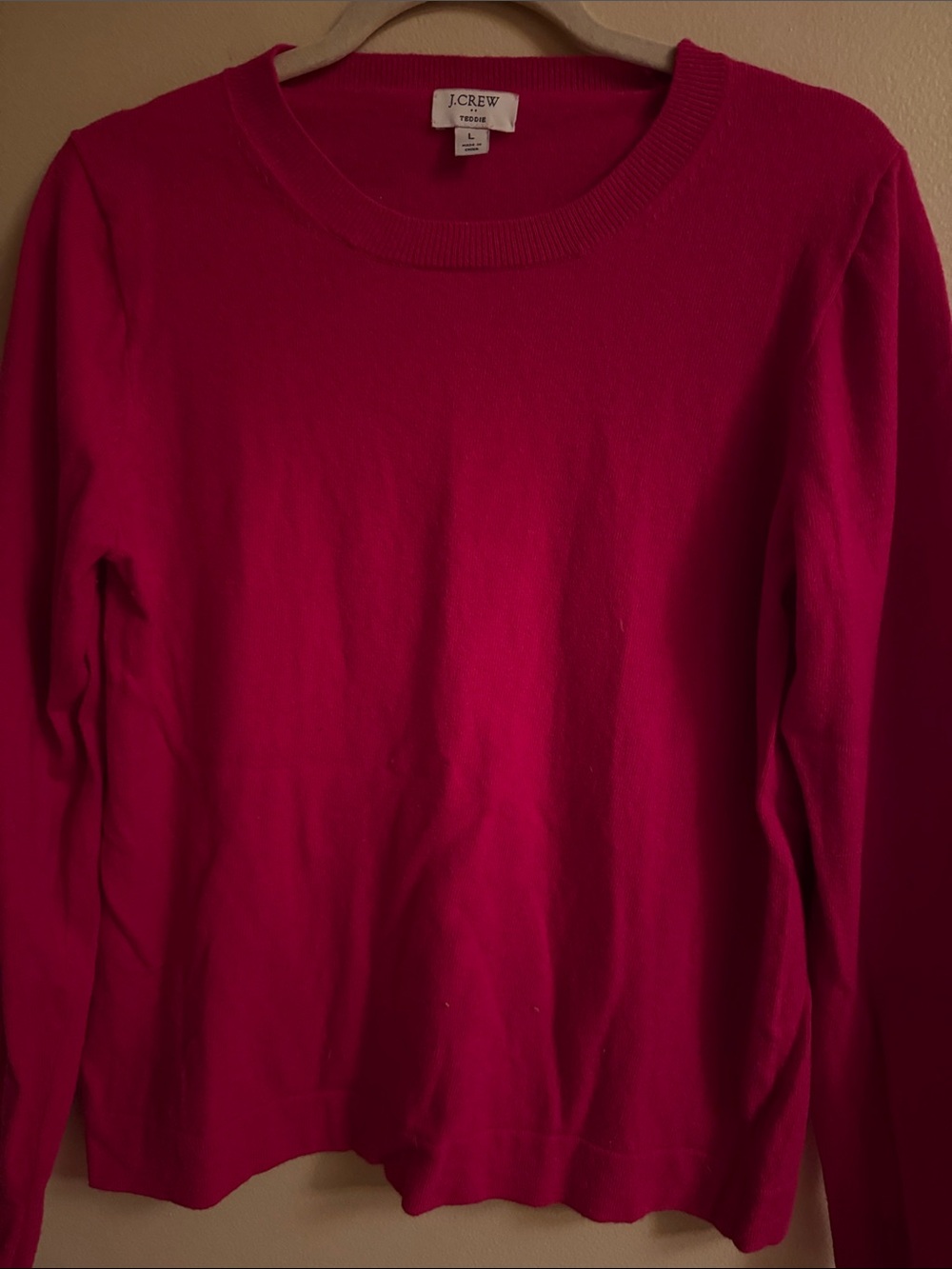 J. Crew Women's Crewneck Sweater in Fuchsia Pink